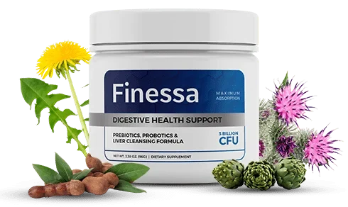 Finessa digestive health support powder with botanical ingredients